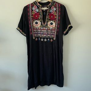 JOHNNY WAS Embroidered Tunic Dress